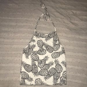 pineapple halter crop top